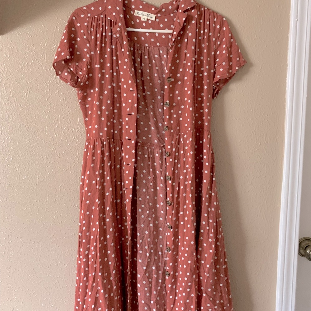 Orange pink and white picnic dress
